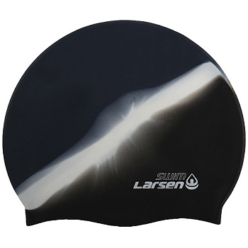 Шапочка плавательная Larsen MC35, силикон (Чёрно-белый)