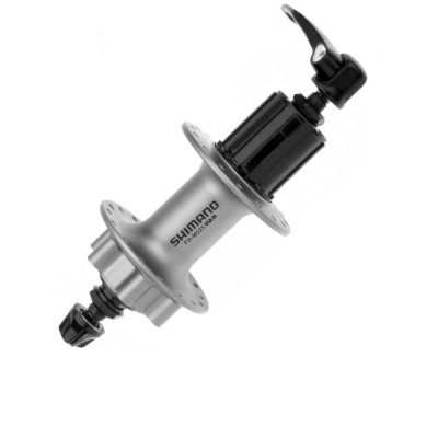 Втулка задняя Shimano Deore, M525A, 32 отв, 8/9ск, QR, 6-болт, серебро