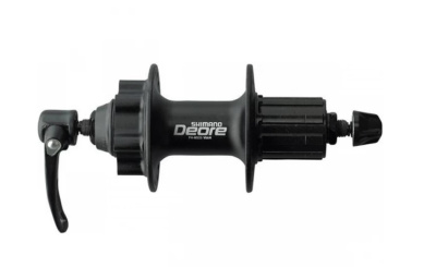 Втулка задняя Shimano Deore, M525A, 32 отв, 8/9ск, QR, 6-бол, чёрная