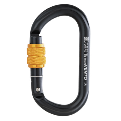 Карабин Vento Овал с муфтой чёрный vnt 1042