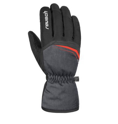 Перчатки Reusch Snow King Blck/Blck Melang/Fire Red